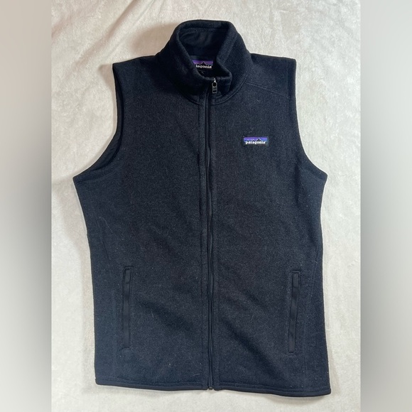 Patagonia Midnight Black Size Small Classic Front Logo Cotton Fleece Vest - Picture 1 of 7